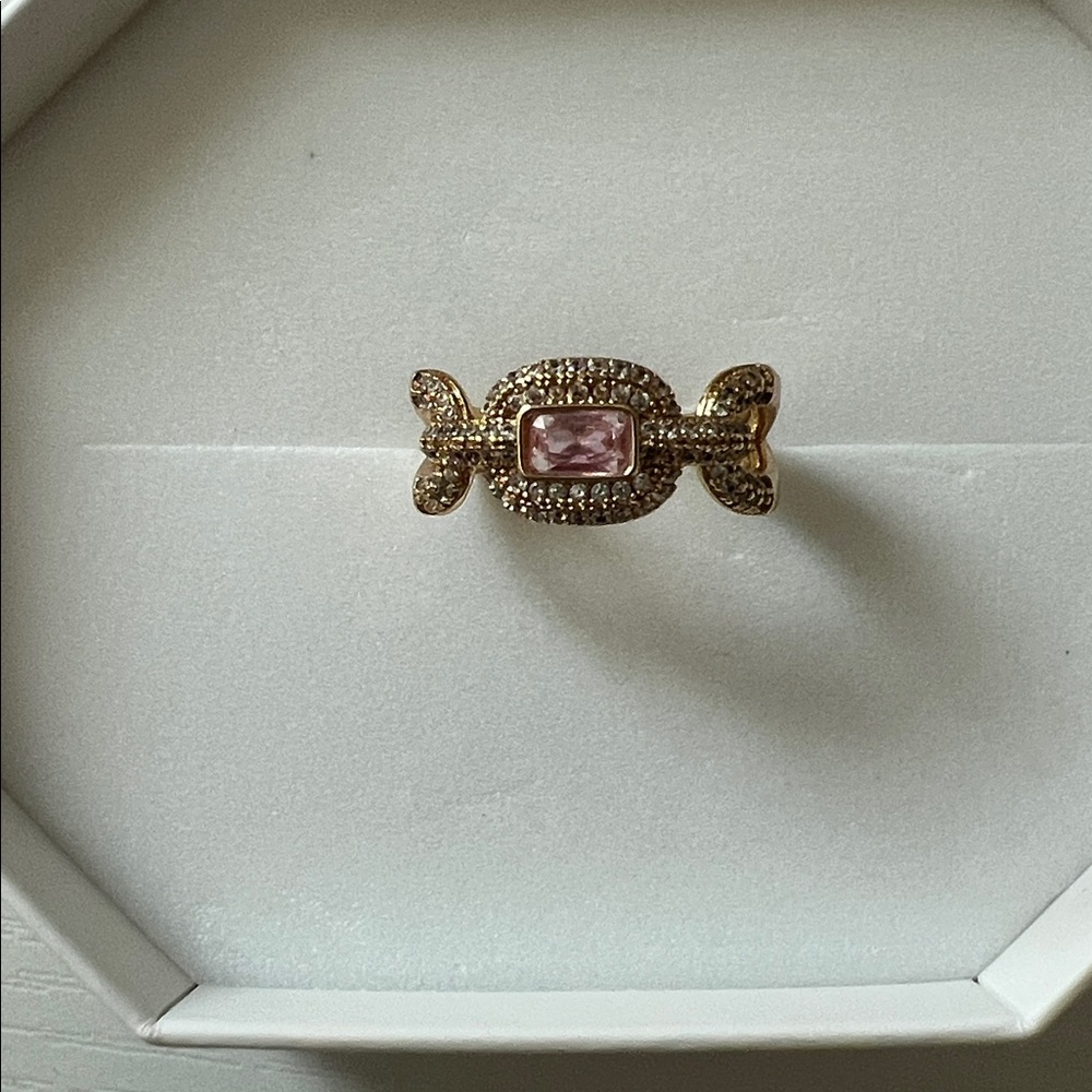 BP Rose Quartz and Gold Feels So Sweet Ring RG58845 Size 7